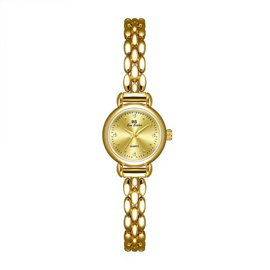 Classic Ladies Round Vintage Watch in Gold Plated & 925 Sliver Italian