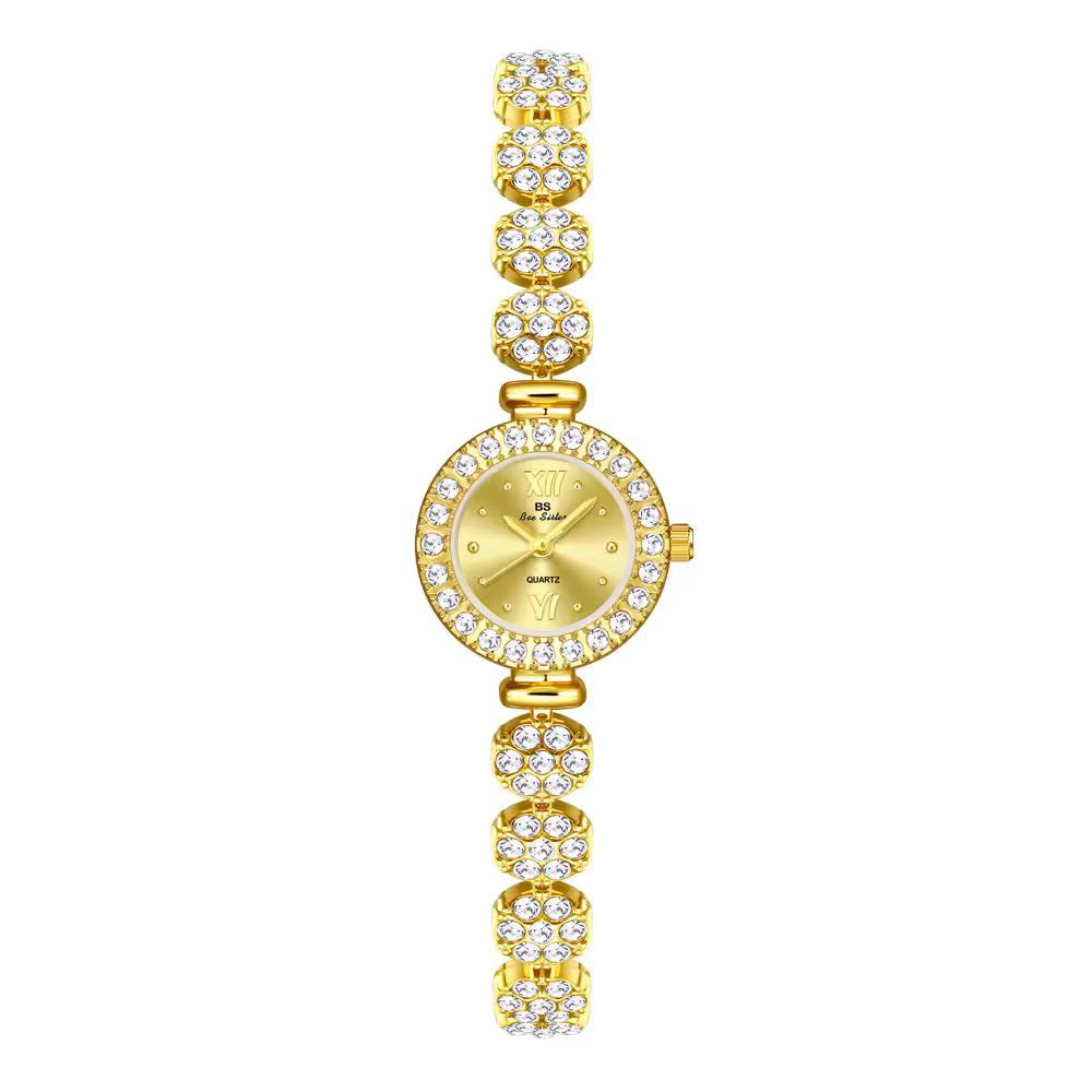 Lab Grown Dimond and Gold Plated Ladies Vintage Watch