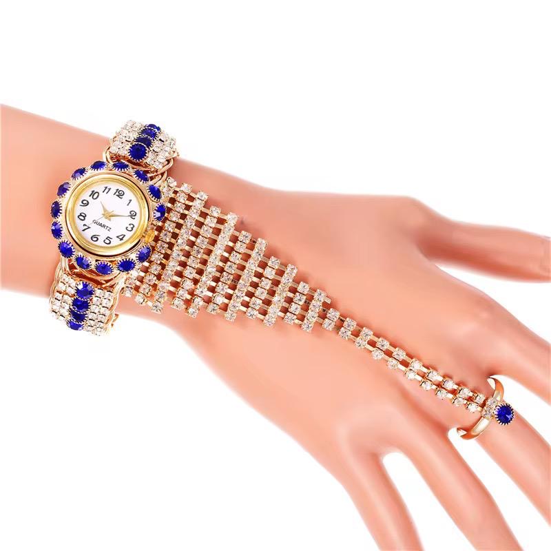 Royal Blue Crystal Hand Harness Watch Bracelet