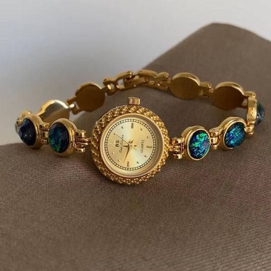 Blue & Gold bracket & stone Vintage for ladies