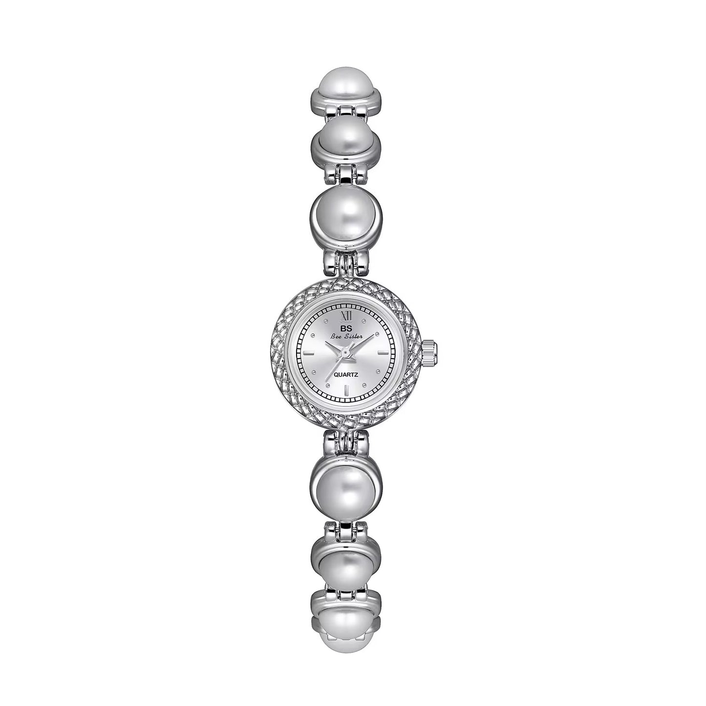 Perl round face with elegant Perl bracelet