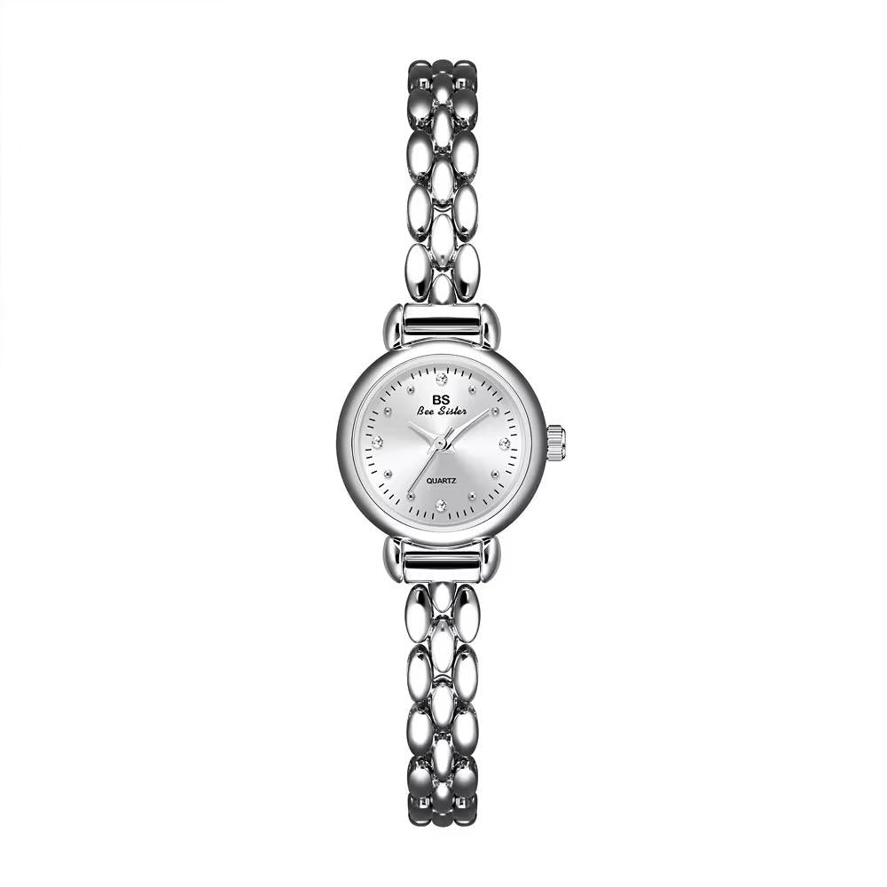 Classic Ladies Round Vintage Watch in Gold Plated & 925 Sliver Italian
