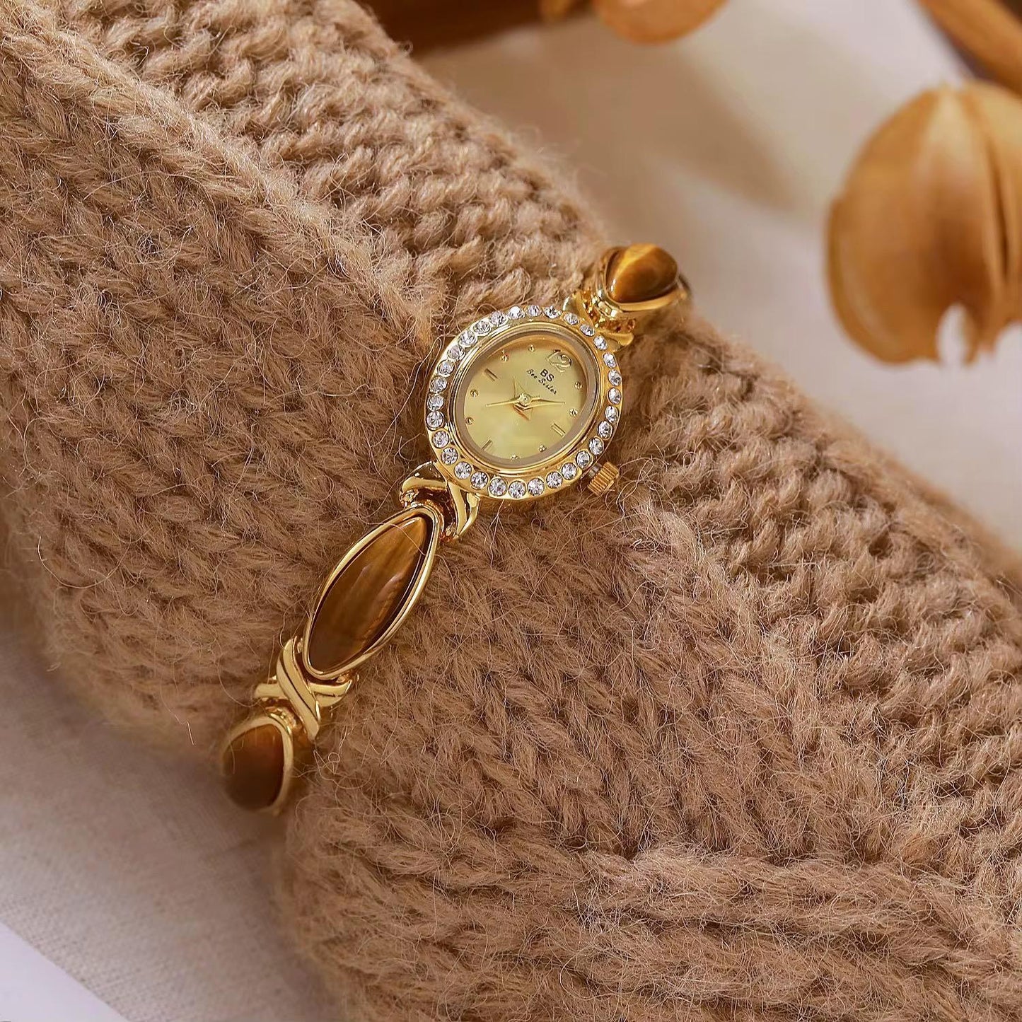 The Brown stone Gold Plated Strips
