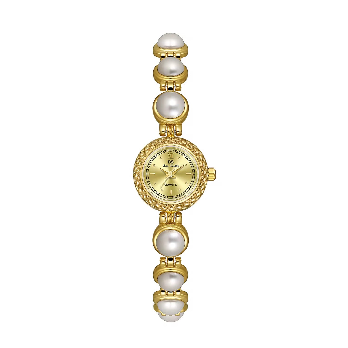 Perl round face with elegant Perl bracelet