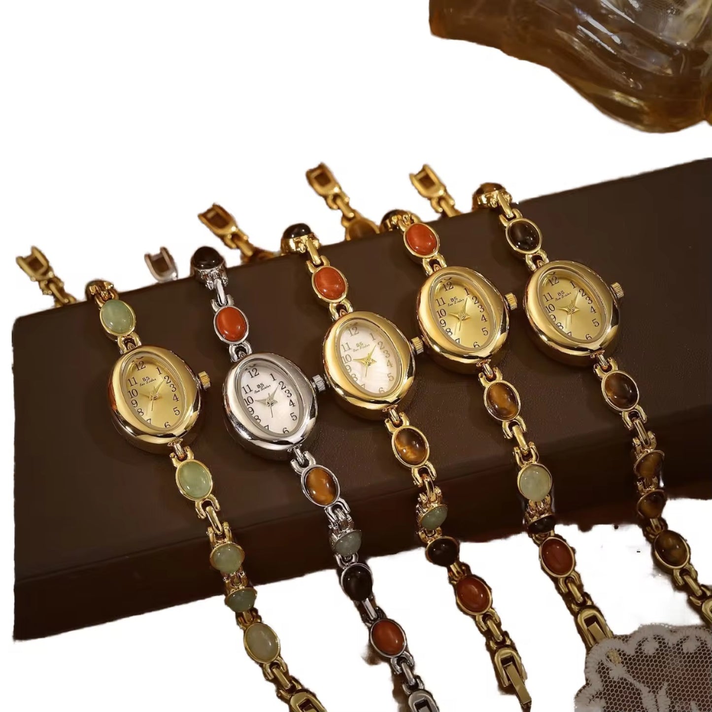 Natural Jade Stone Vintage Watch