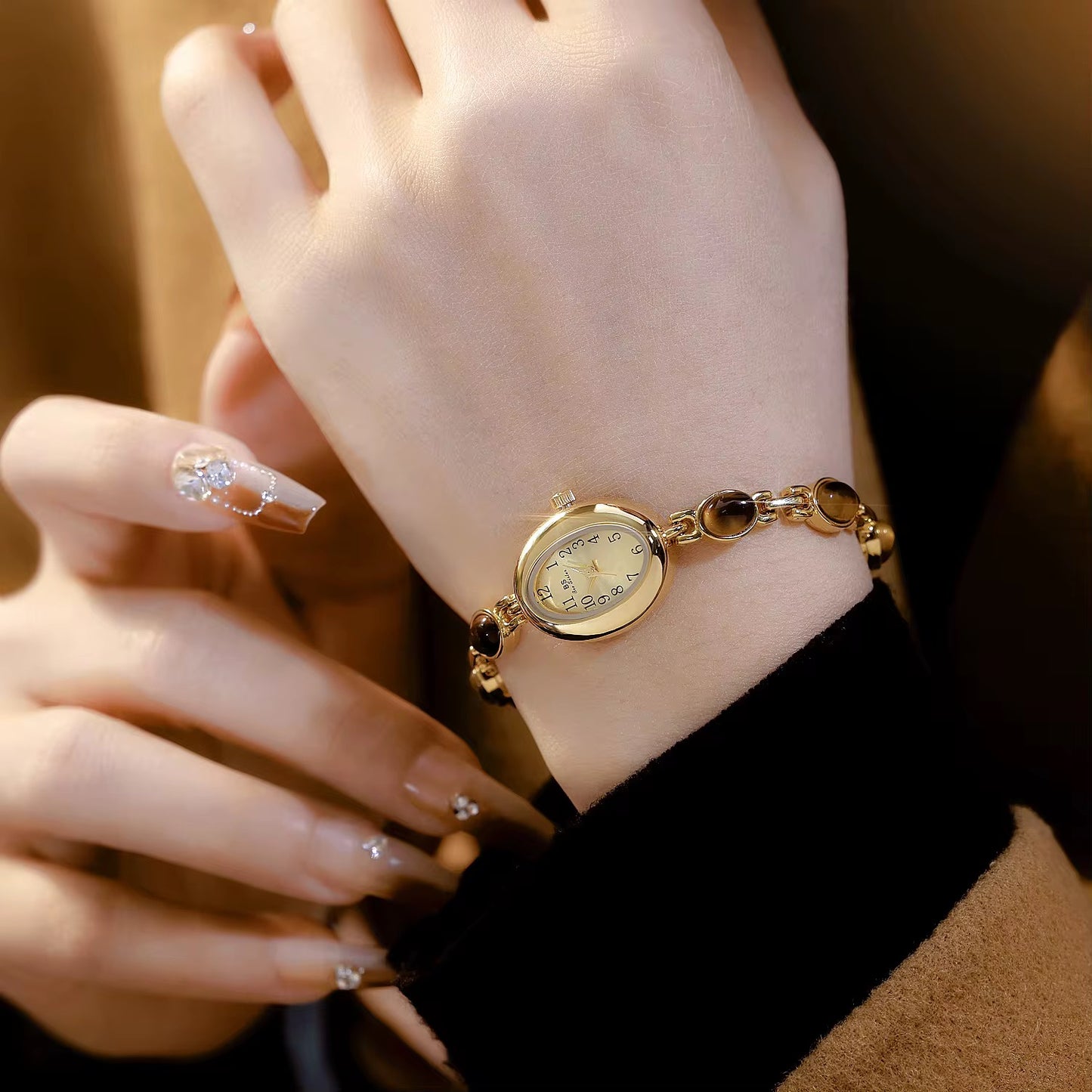 Natural Jade Stone Vintage Watch
