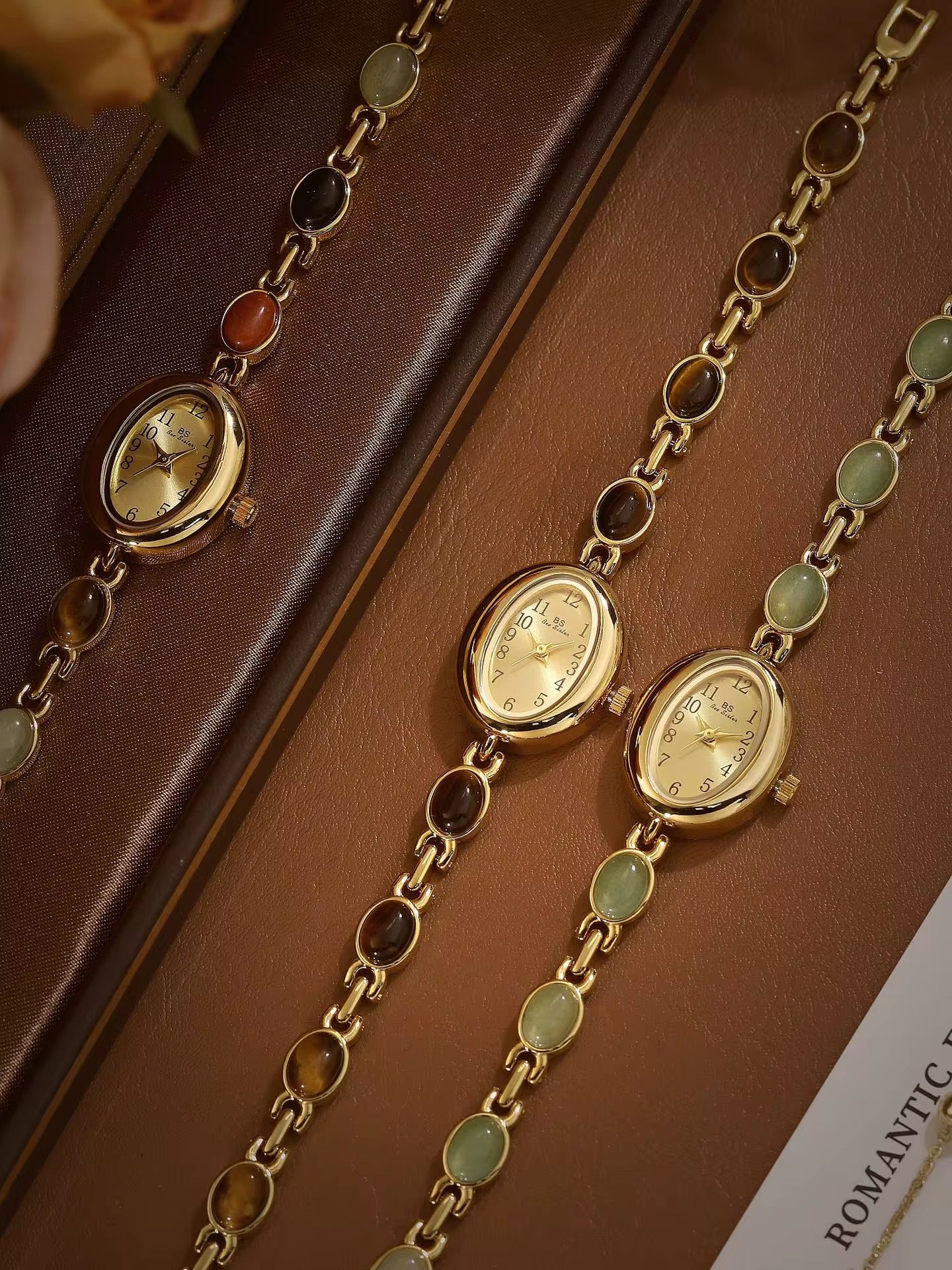 Natural Jade Stone Vintage Watch
