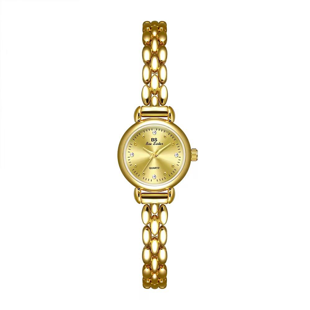Classic Ladies Round Vintage Watch in Gold Plated & 925 Sliver Italian