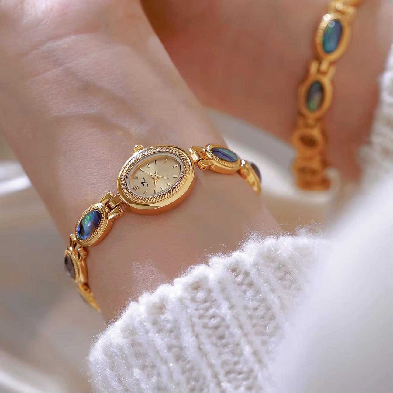 Blue Stone Gold Plated and Sliver 925 Italian