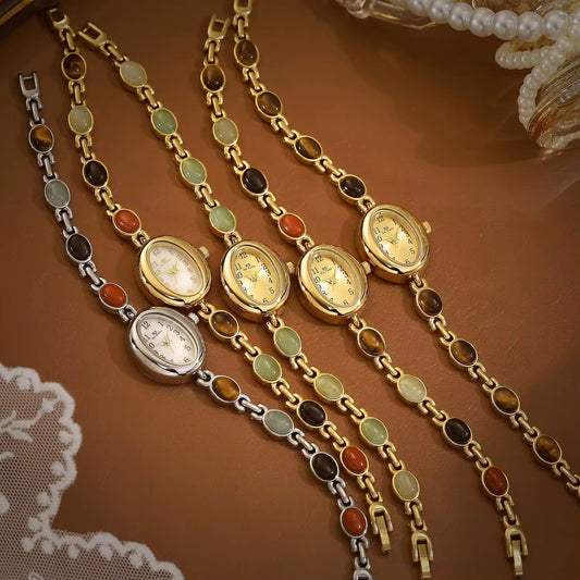 Natural Jade Stone Vintage Watch